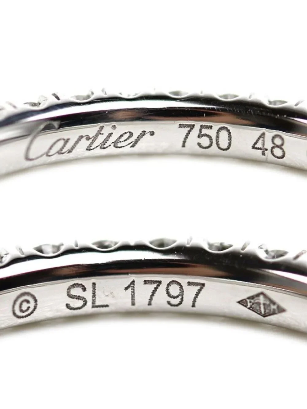 Cartier 18k White Gold Etain Cell de Ring Diamond