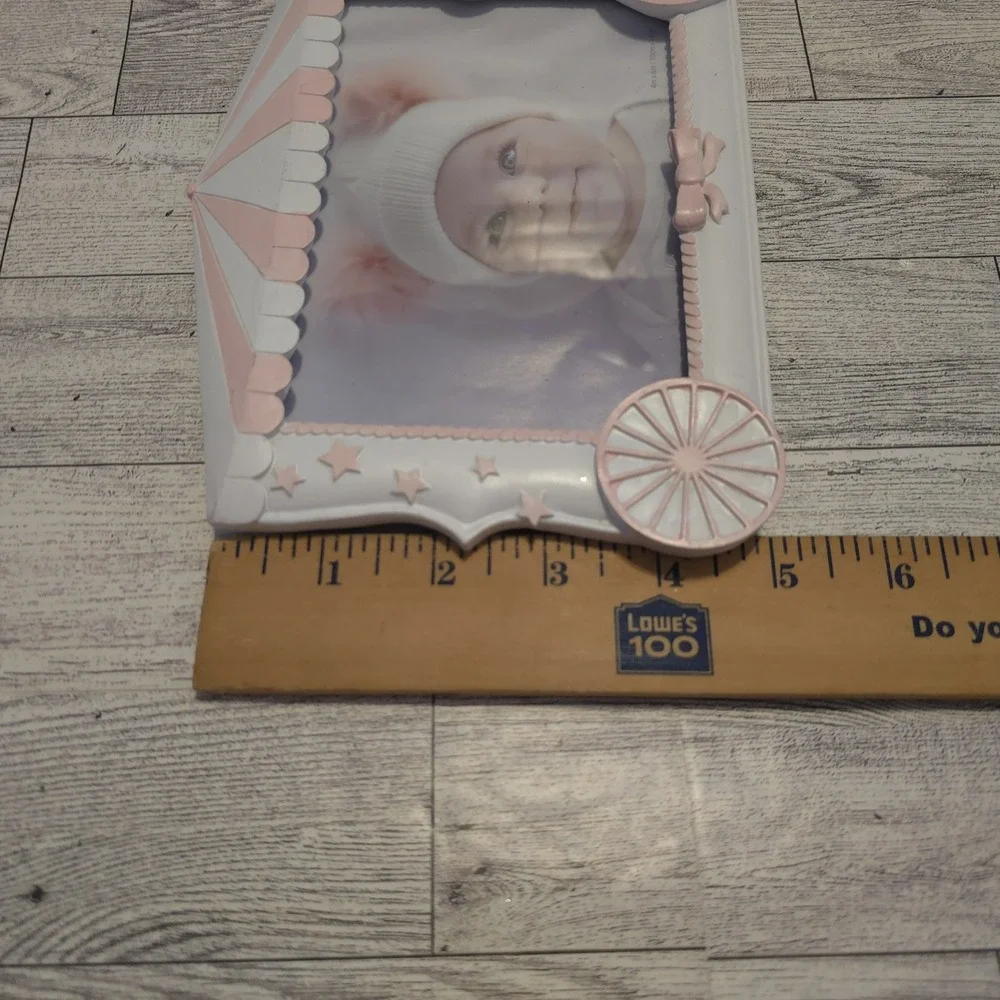 Issac Jacobs Baby Picture Frame 4x6 Pink  Tabletop Desk Baloons Circus Bow Stars