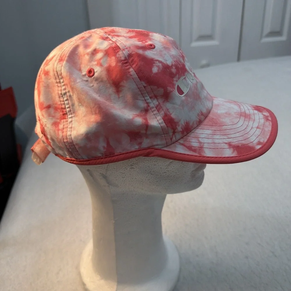 Champion Hat Cap Strap Back Pink White Tie Dye Adjustable Streetwear  Workout