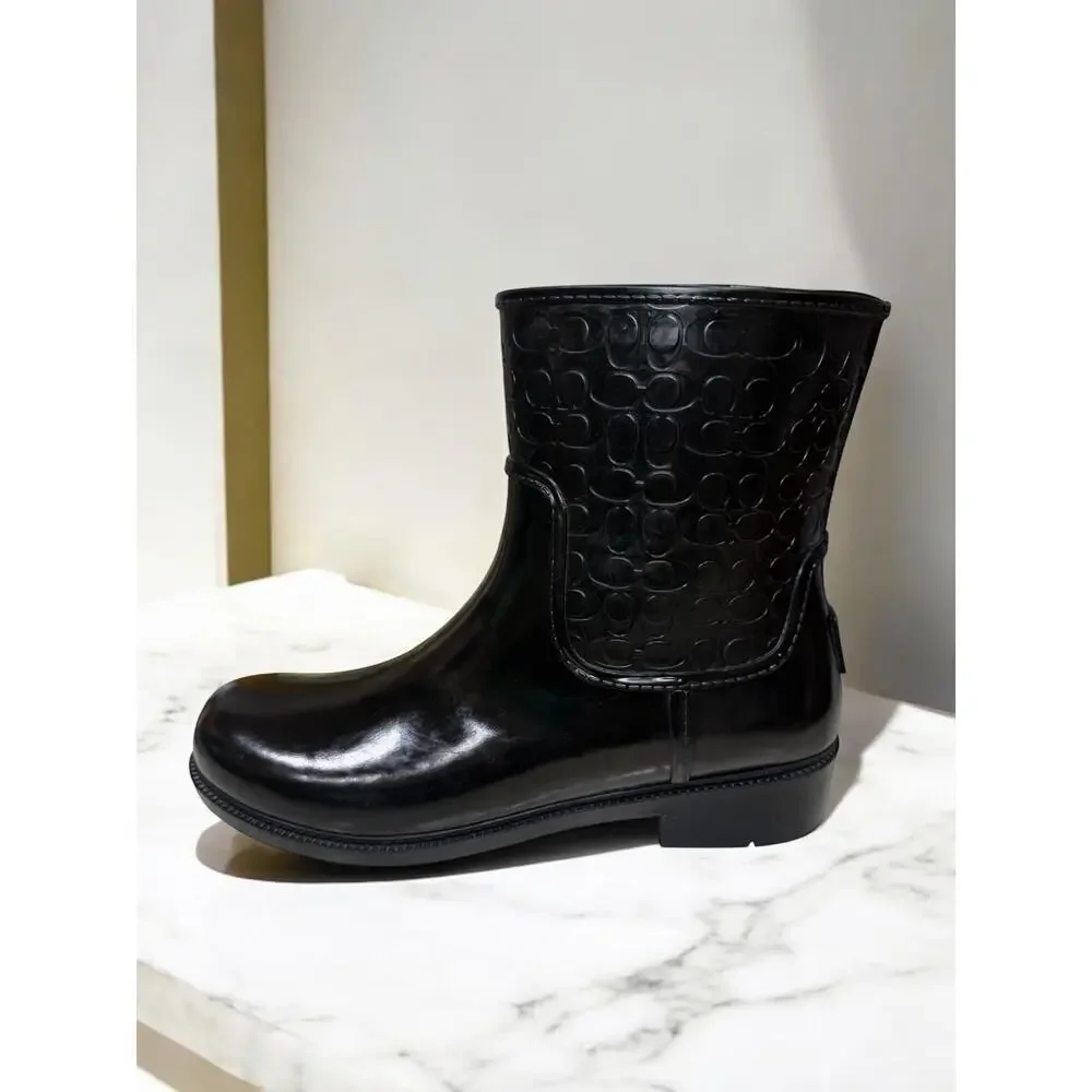 Coach FG1877 Classic Signature Embossed Rain Boot Size 10B