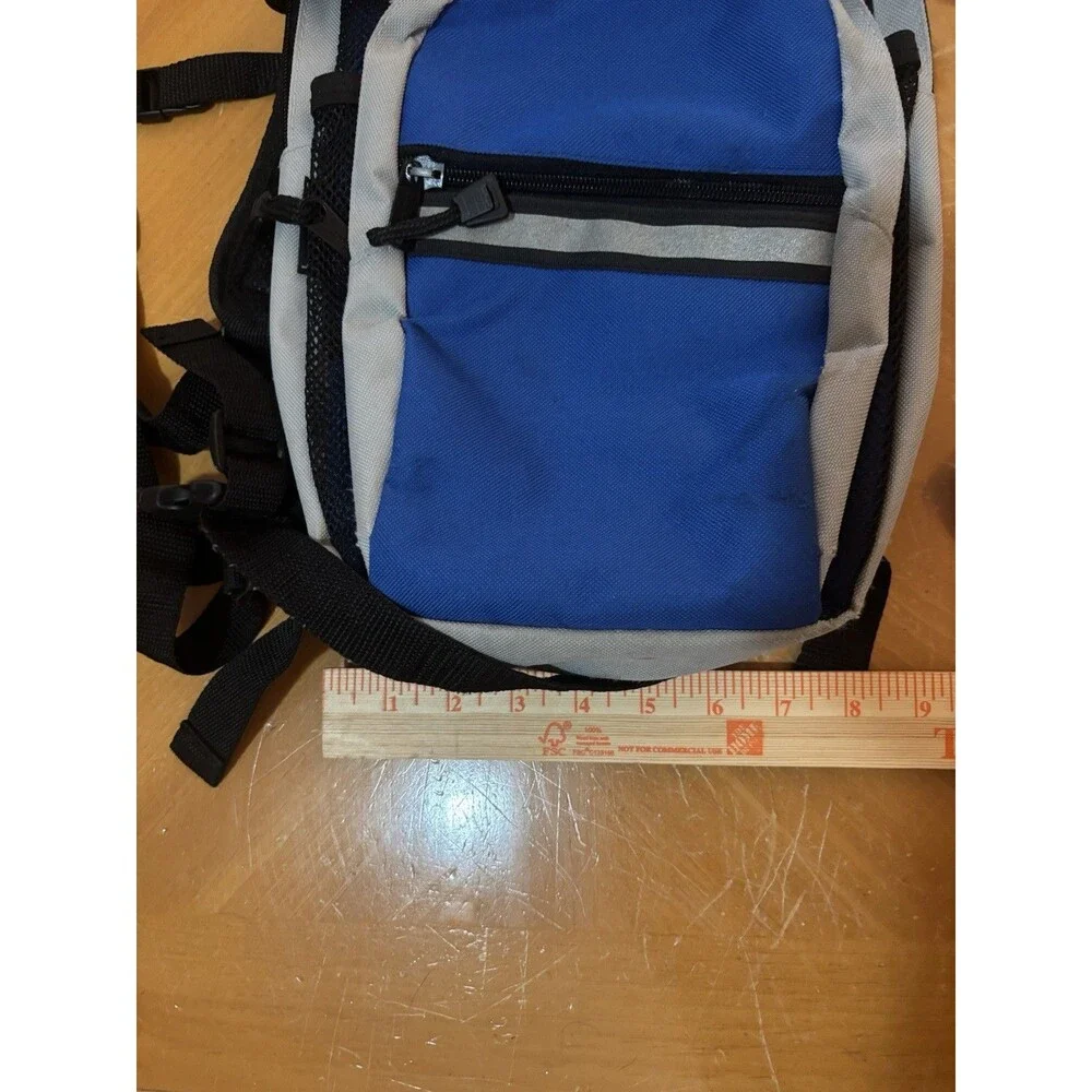 Hydration Backpack Blue Gray Hiking Cycling Running Daypack Bag