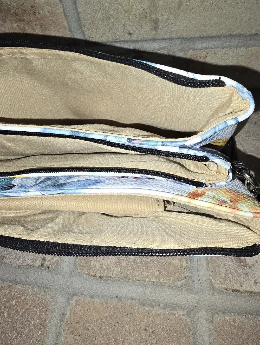 Stone & Co, Floral Zip Wristlet Clutch - Blue/Pink