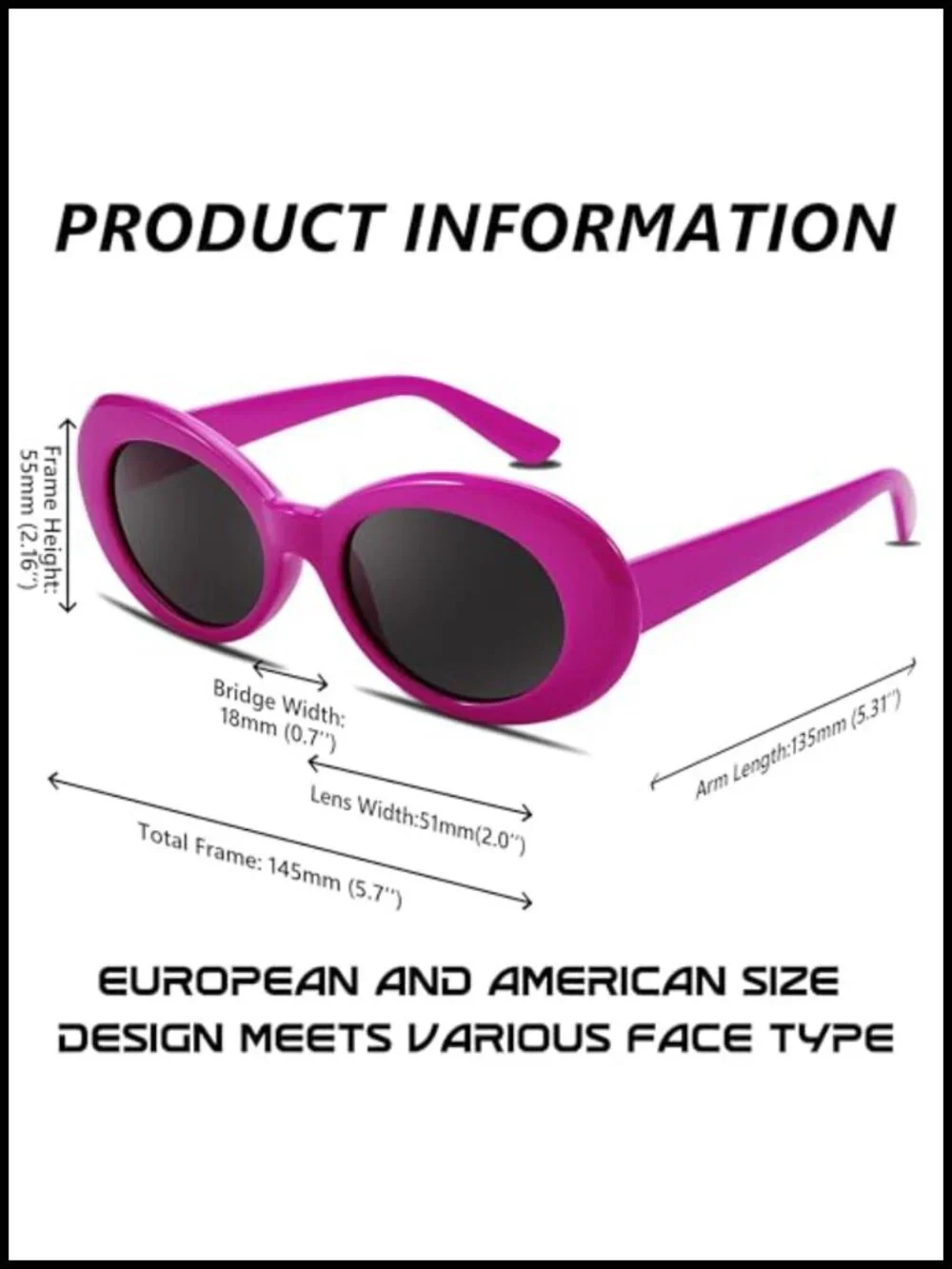 Oval Retro Sunglasses with UV400 Protection Wrap Around Frame