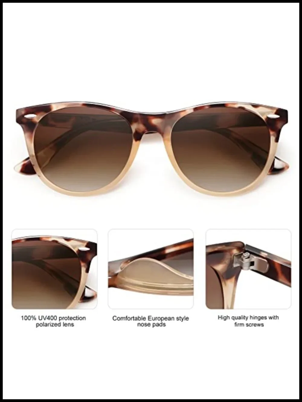 Classic Oval Polarized Sunglasses UV400 TAC Lenses