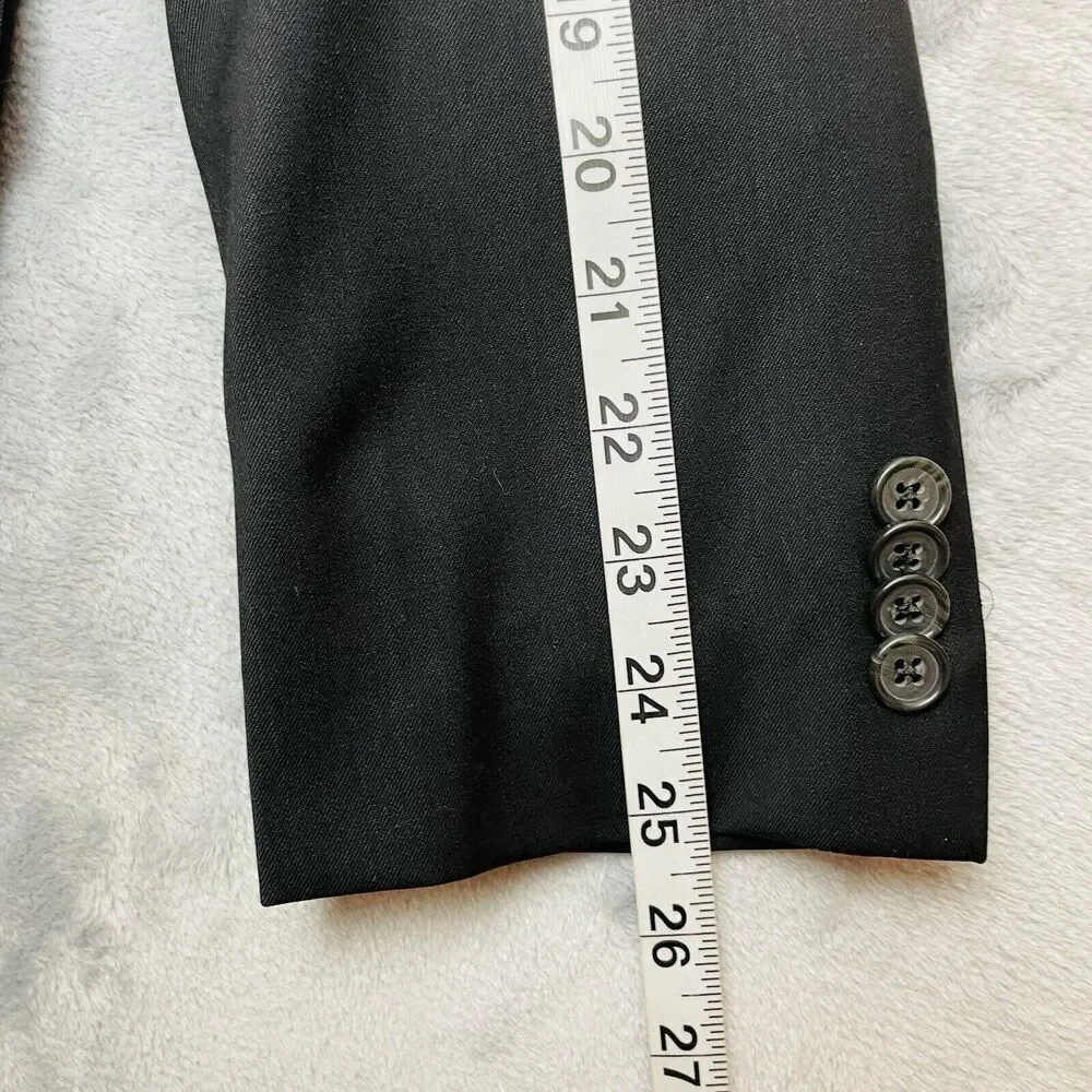 Saks Fifth Avenue Mens‎ Everest Blazer Jacket Size 42R Black Marzotto 100% Wool