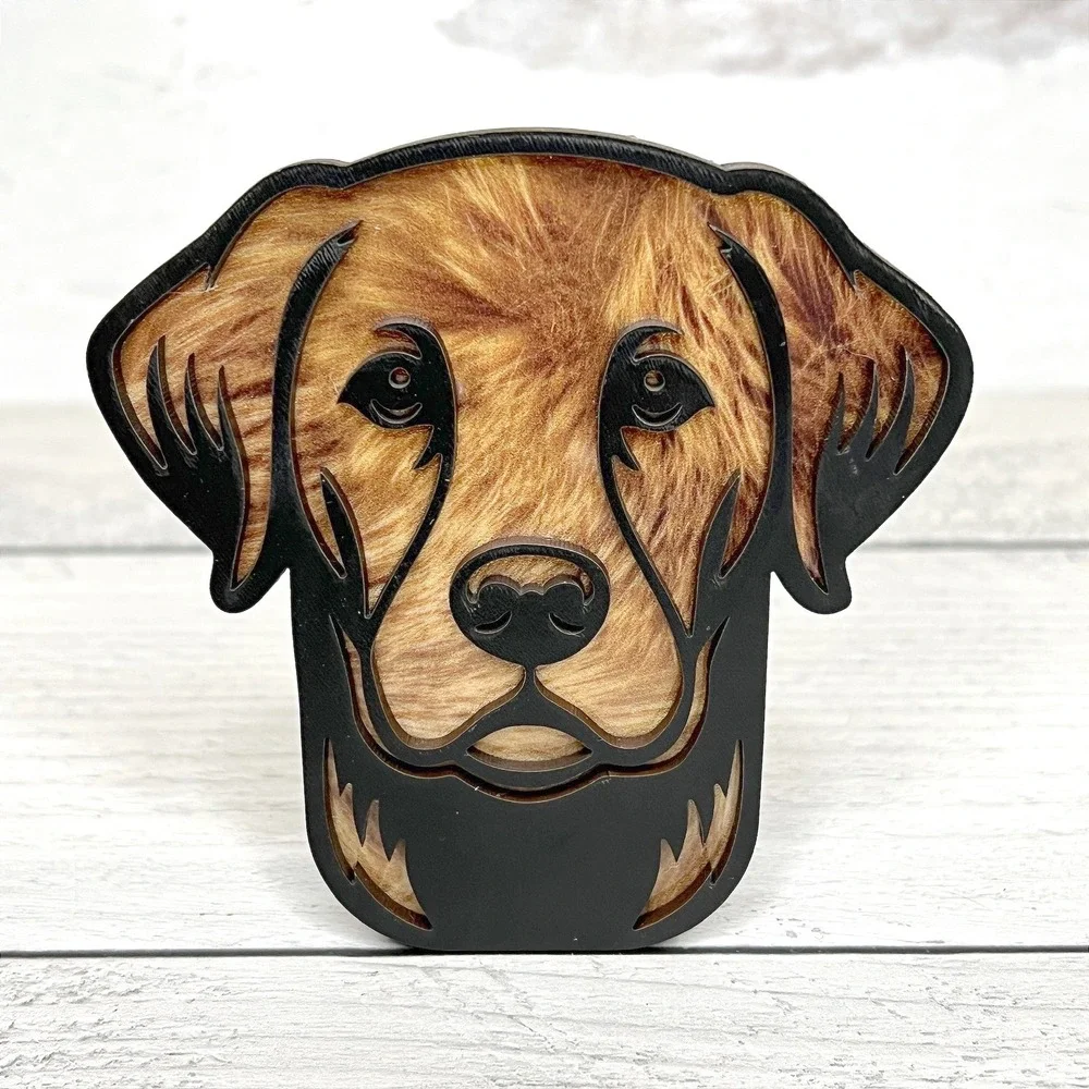Golden Retriever Dog Head Night Light Plug In Wood Laser Cut‎ Home Decor
