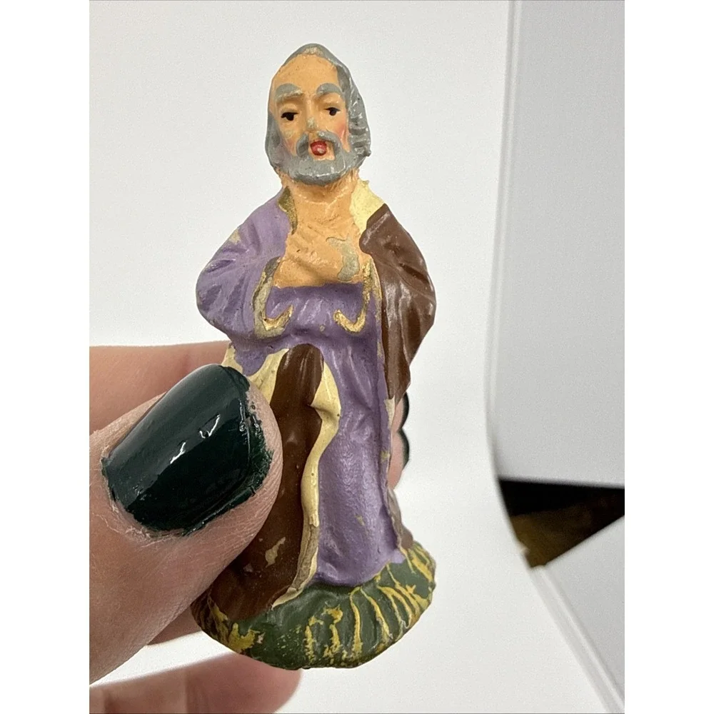Vintage Joseph Made In Italy Plaster Nativity Figurine 2.5