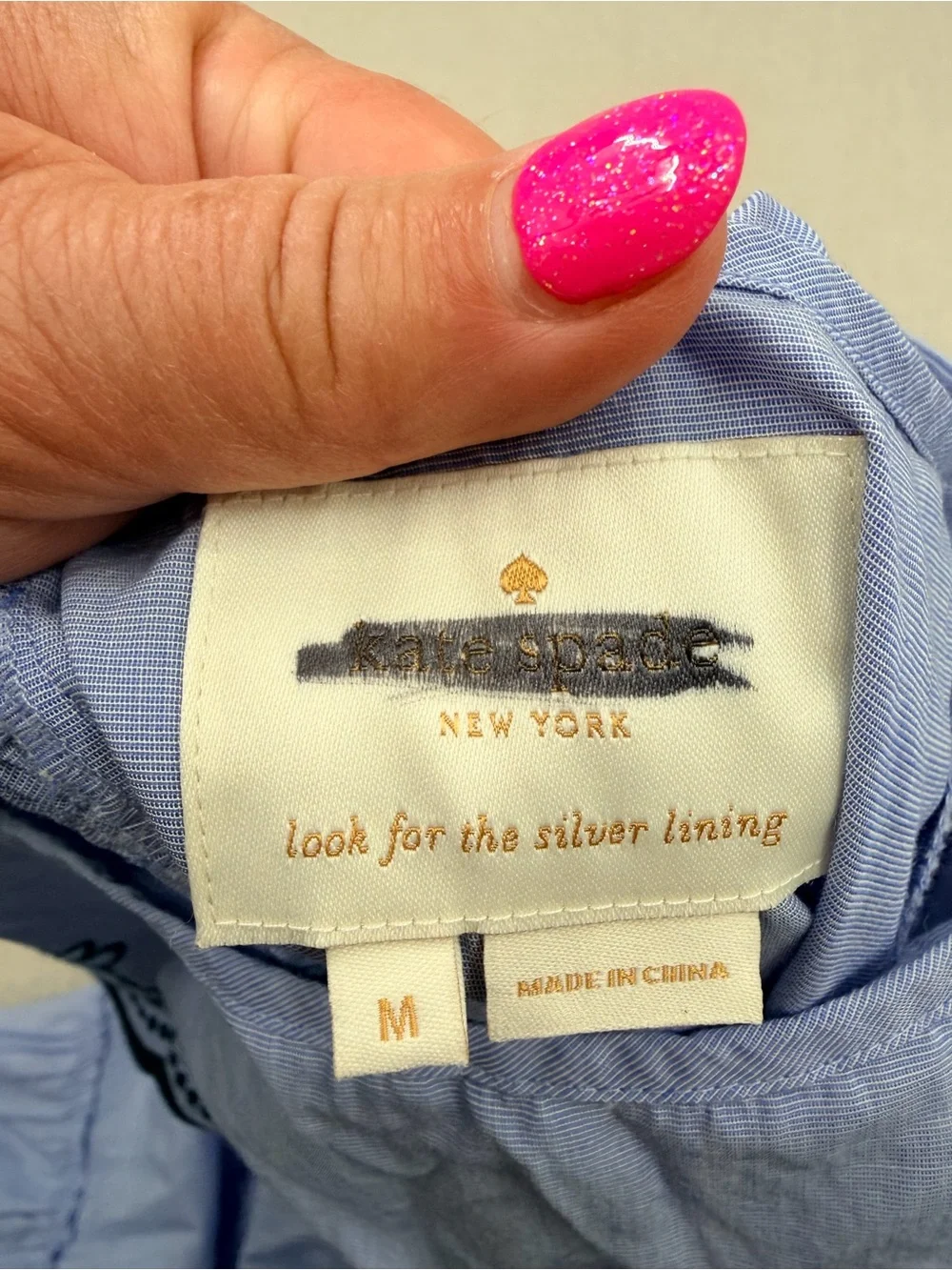kate spade embroidery along gathered