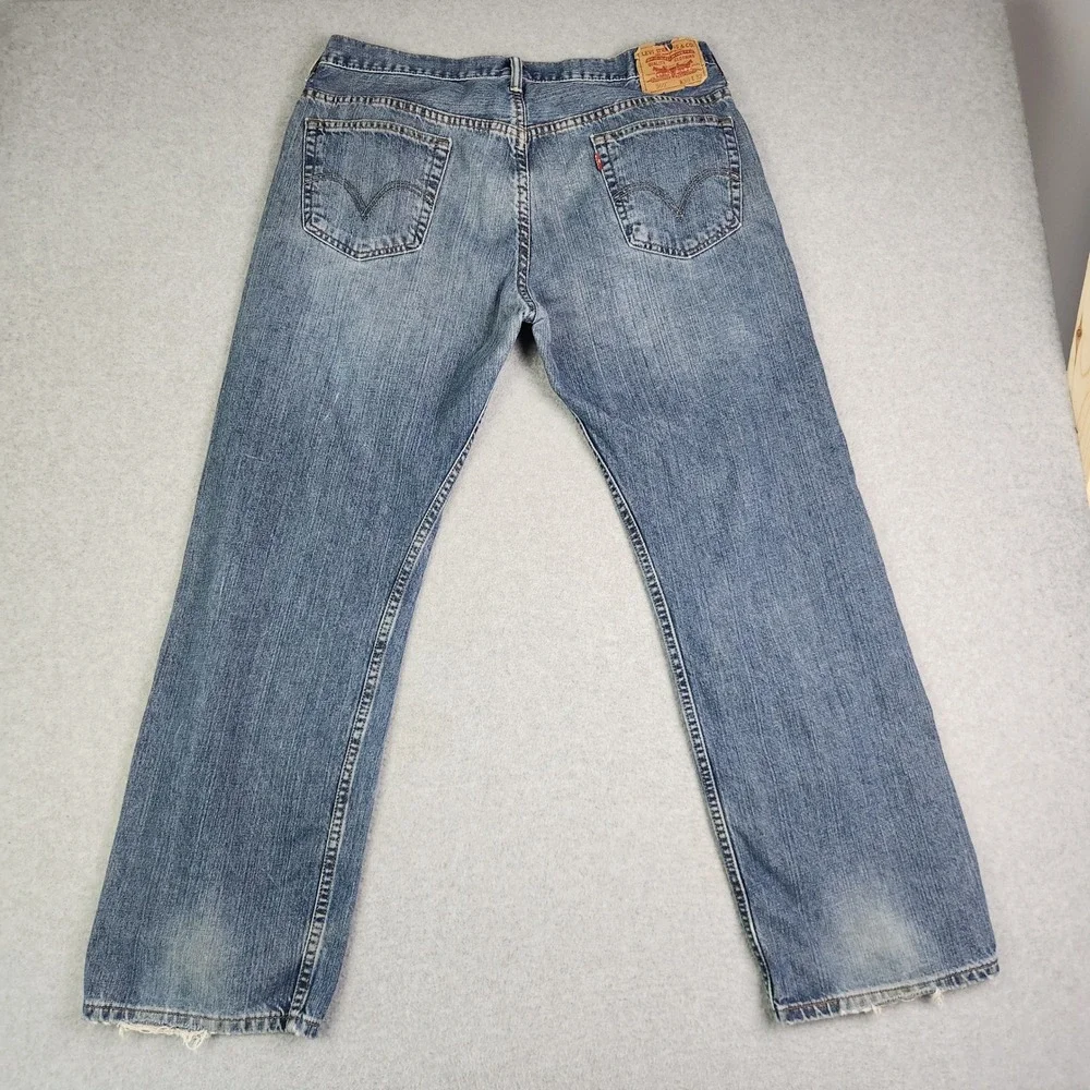 Levi's 569 Jeans Mens 36x32 Blue Denim Medium Wash Casual Loose Fit Straight Leg