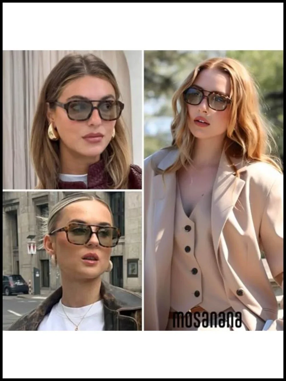 Narrow Square Aviator Sunglasses for Small Face Women Narrow Style