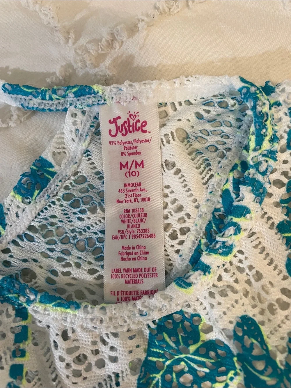 Justice white crochet