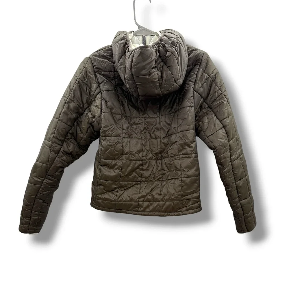 K-Way Puffer‎ Jacket Youth 10Y Olive Green Jacques Thermo Light Hooded Quilted