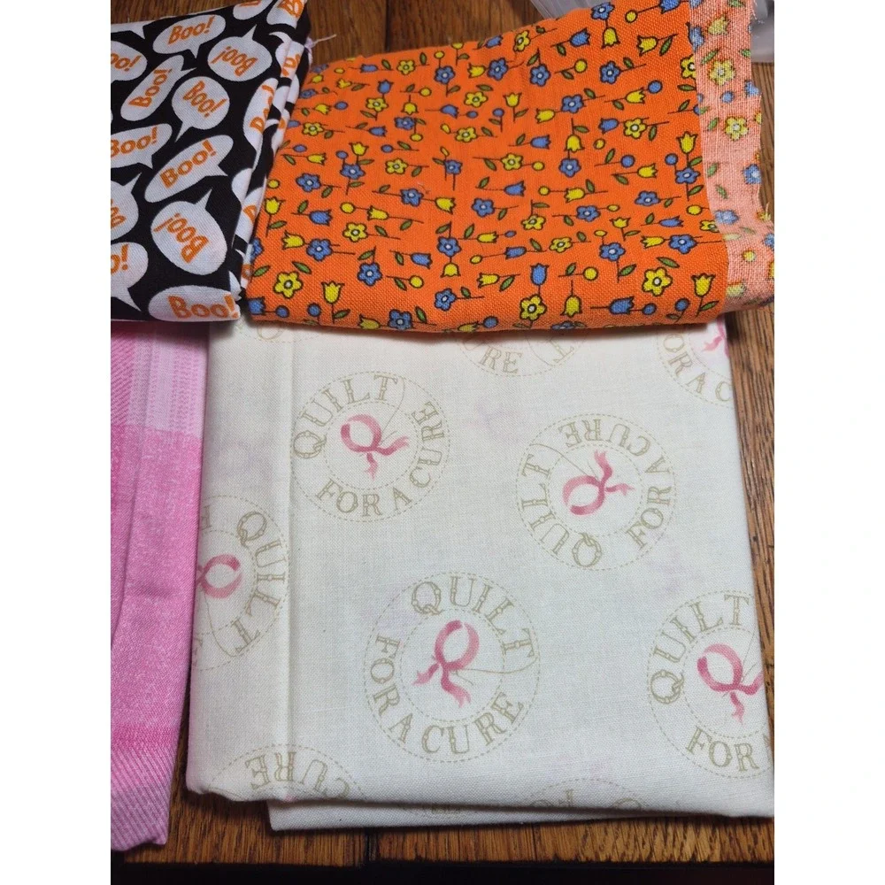 6 Pieces Of Fabric For Quilting And Crafts Various Sizes And Colors