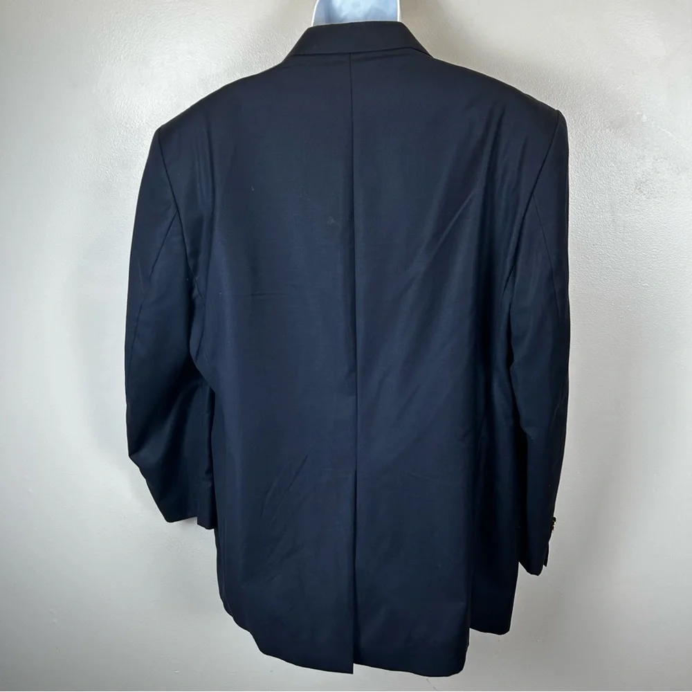 Lauren‎ Ralph Lauren Blazer Sport Coat Men 43R Navy Blue Gold Buttons 100% Wool