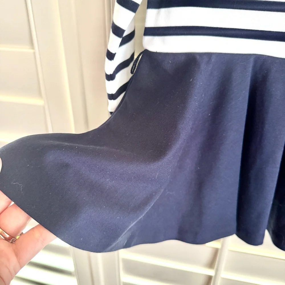 Ralph Lauren Baby Girl‎ Dress 9M Navy Stripe Fit Flare Preppy Classic