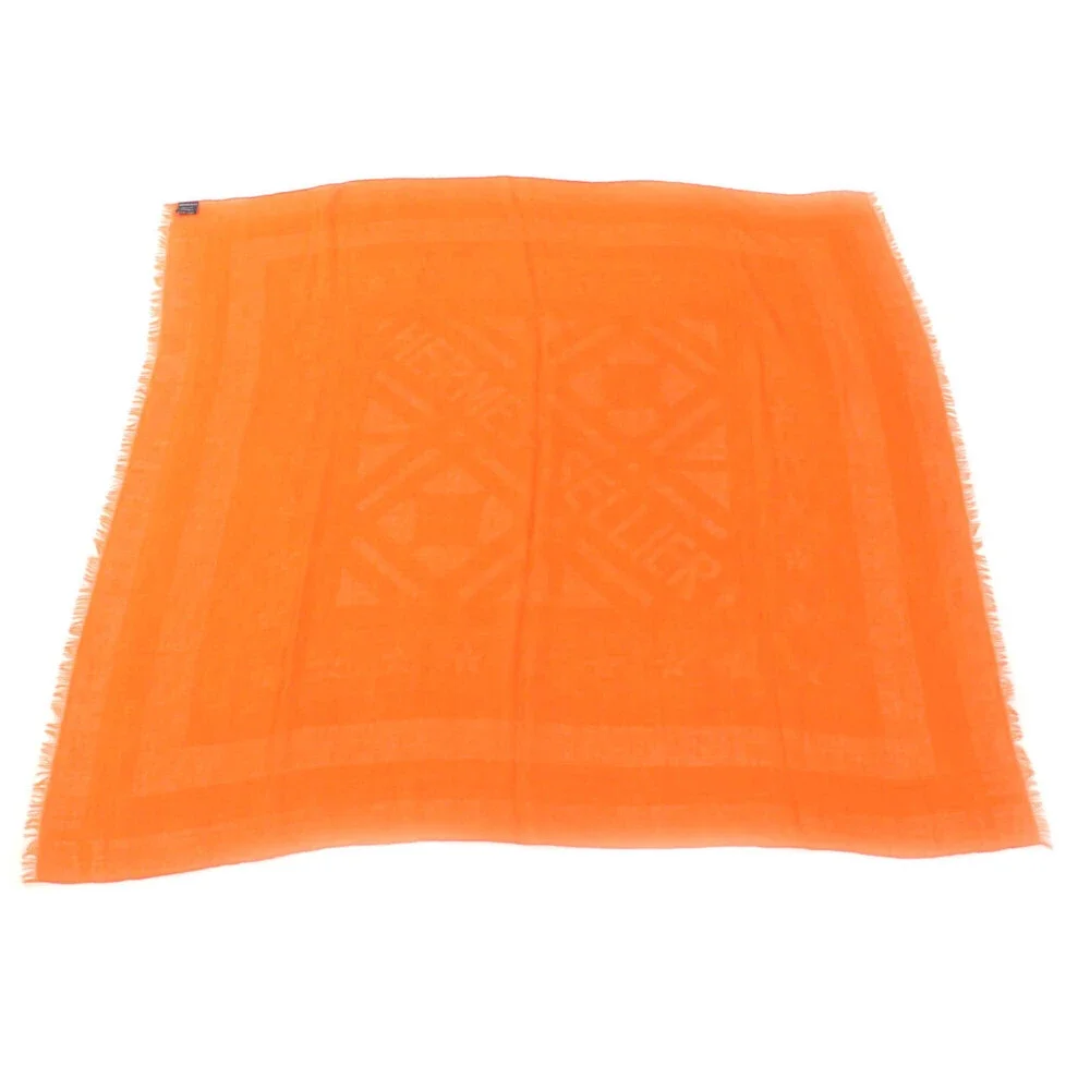 HERMES Orange Silk Scarf