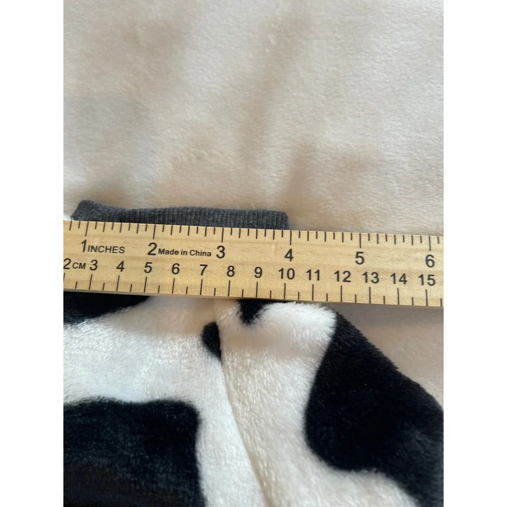 Fitwarm Dog Pajamas Cow Print Plush Fleece Pet Jumpsuit Black White Small
