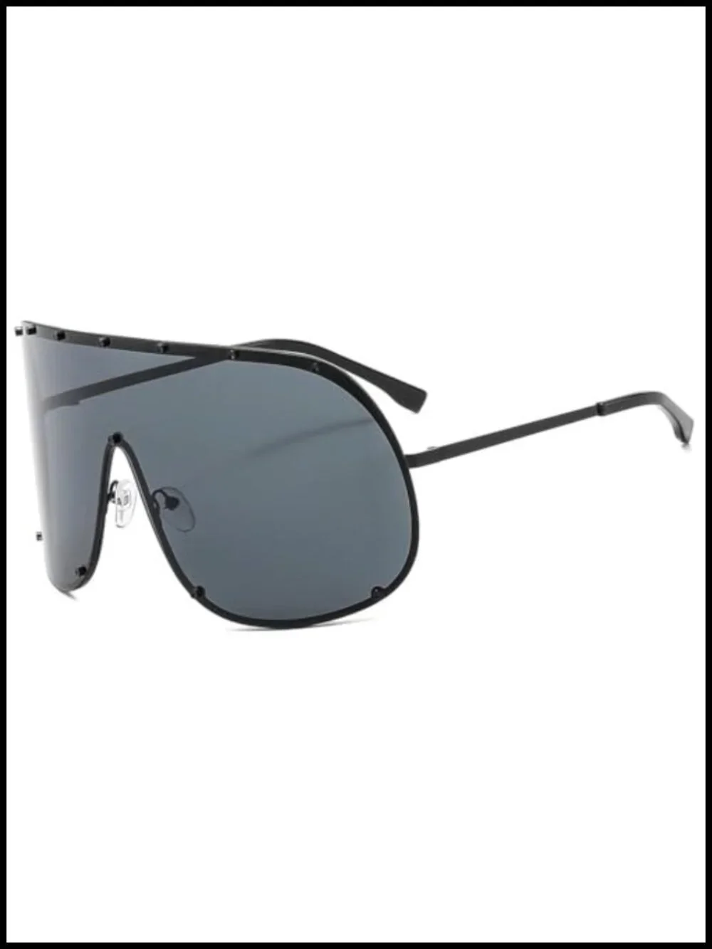Oversized Square Shield Sunglasses with UV400 Protection