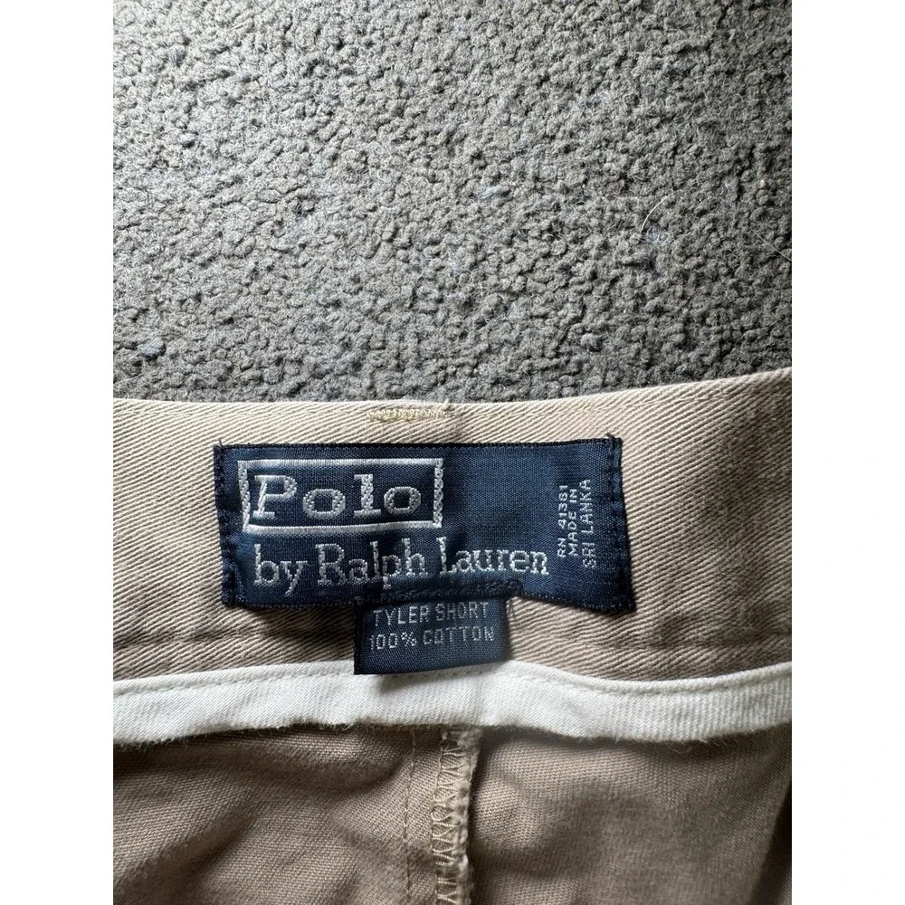 Polo Ralph Lauren Mens 40 Khaki Pleated Chino Shorts Classic Golf Casual
