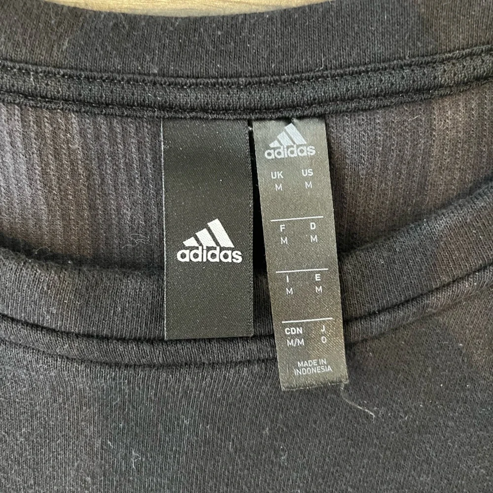 Adidas Long Sleeve Pullover Crewneck Sweatshirt Ribbed Black Medium Oversized
