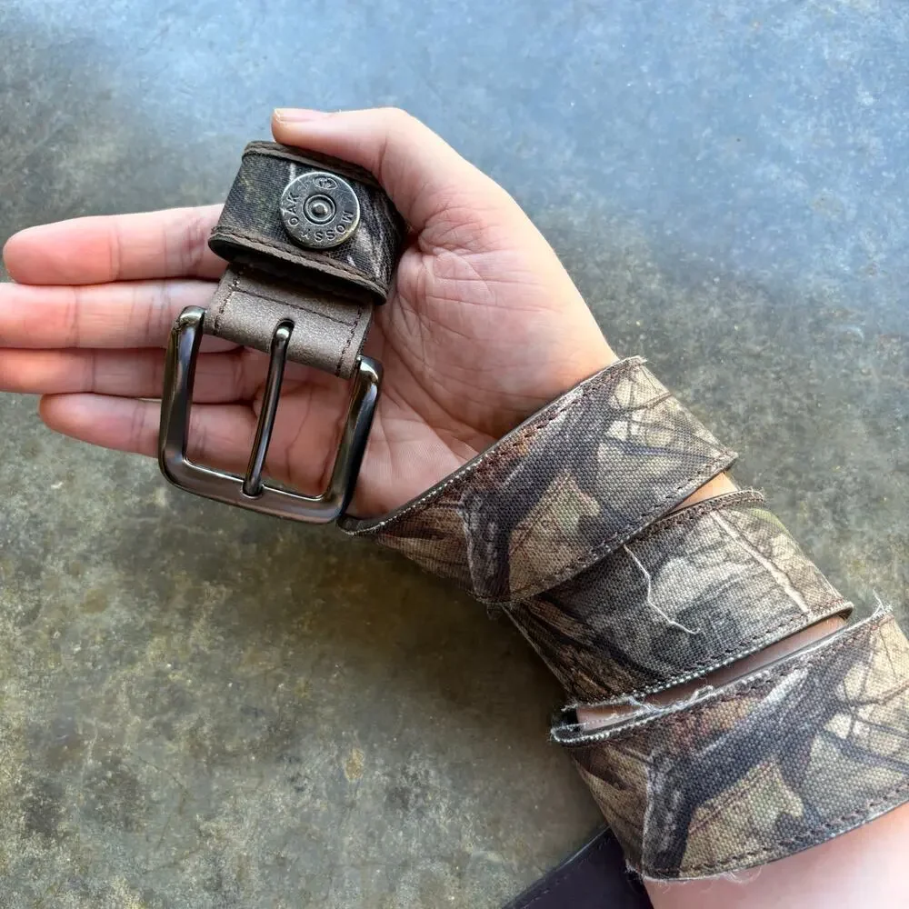 Vintage Mossy Oak Camo Leather‎ Belt
