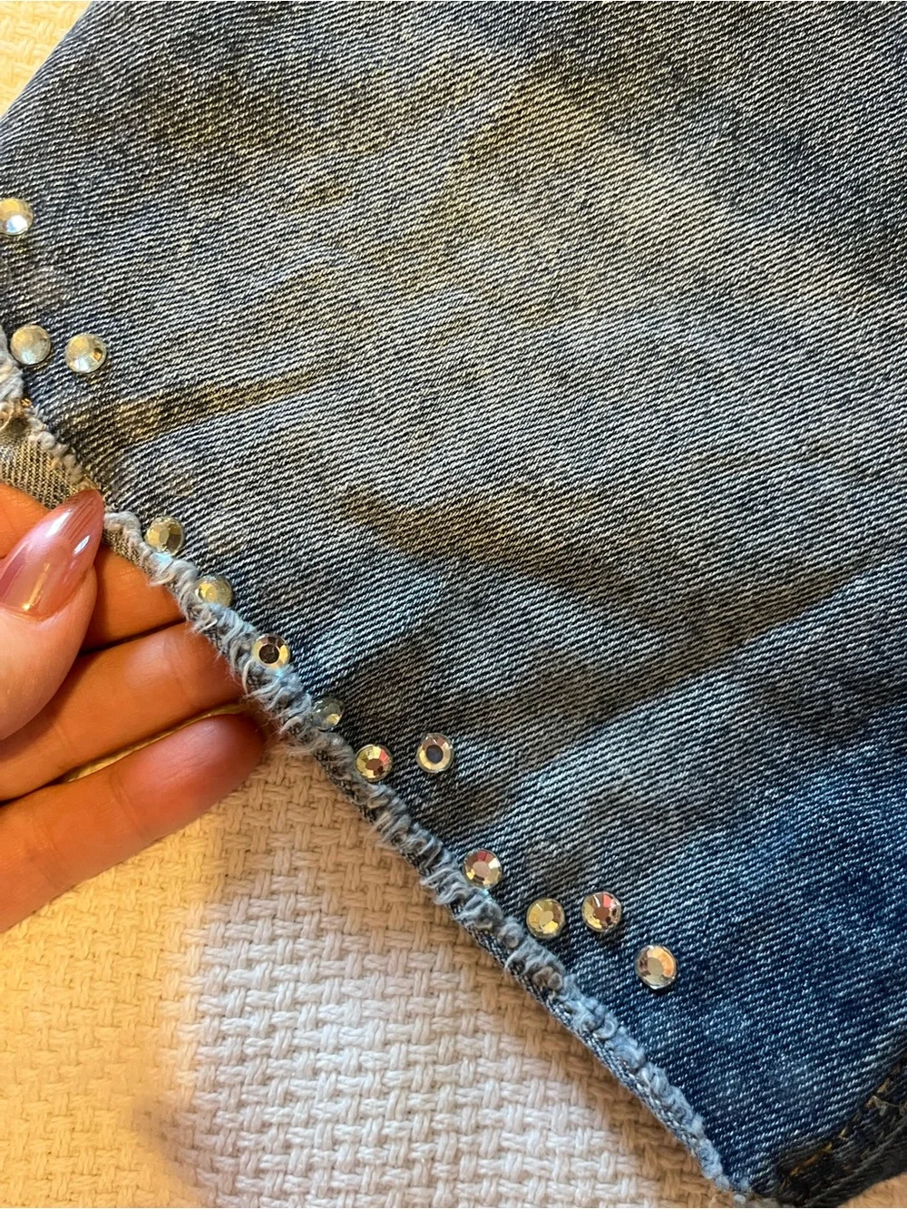 Justice Dark Blue Denim Shorts with Stud Accents