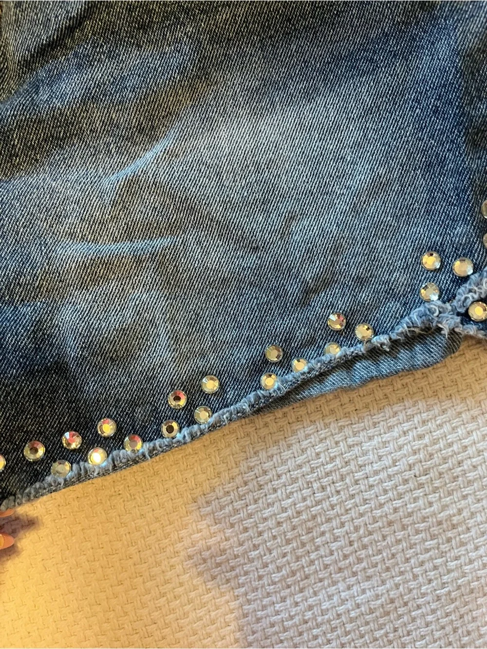 Justice Dark Blue Denim Shorts with Stud Accents