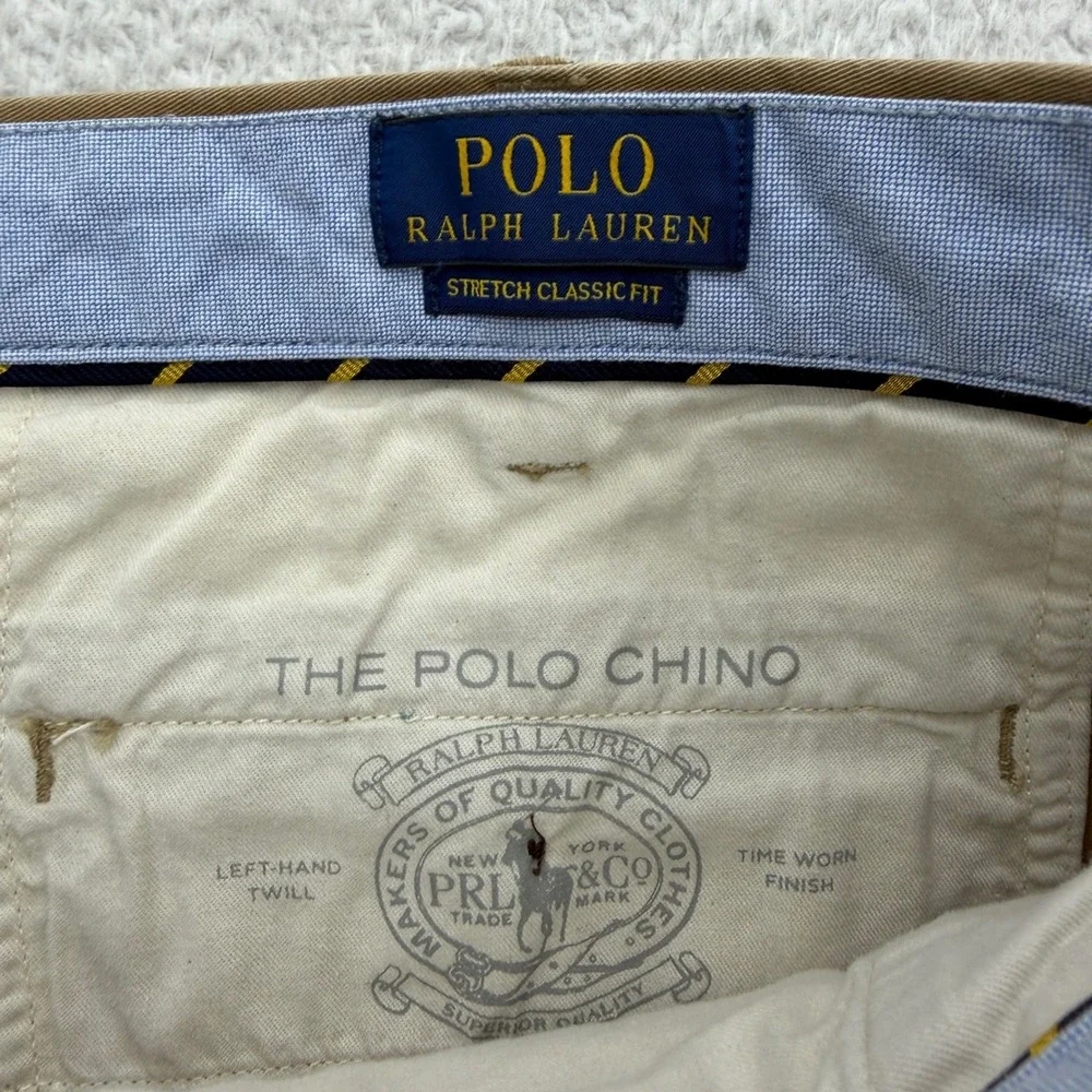 Polo Ralph Lauren Mens 36 Stretch Classic Fit Chino Shorts Khaki Tan