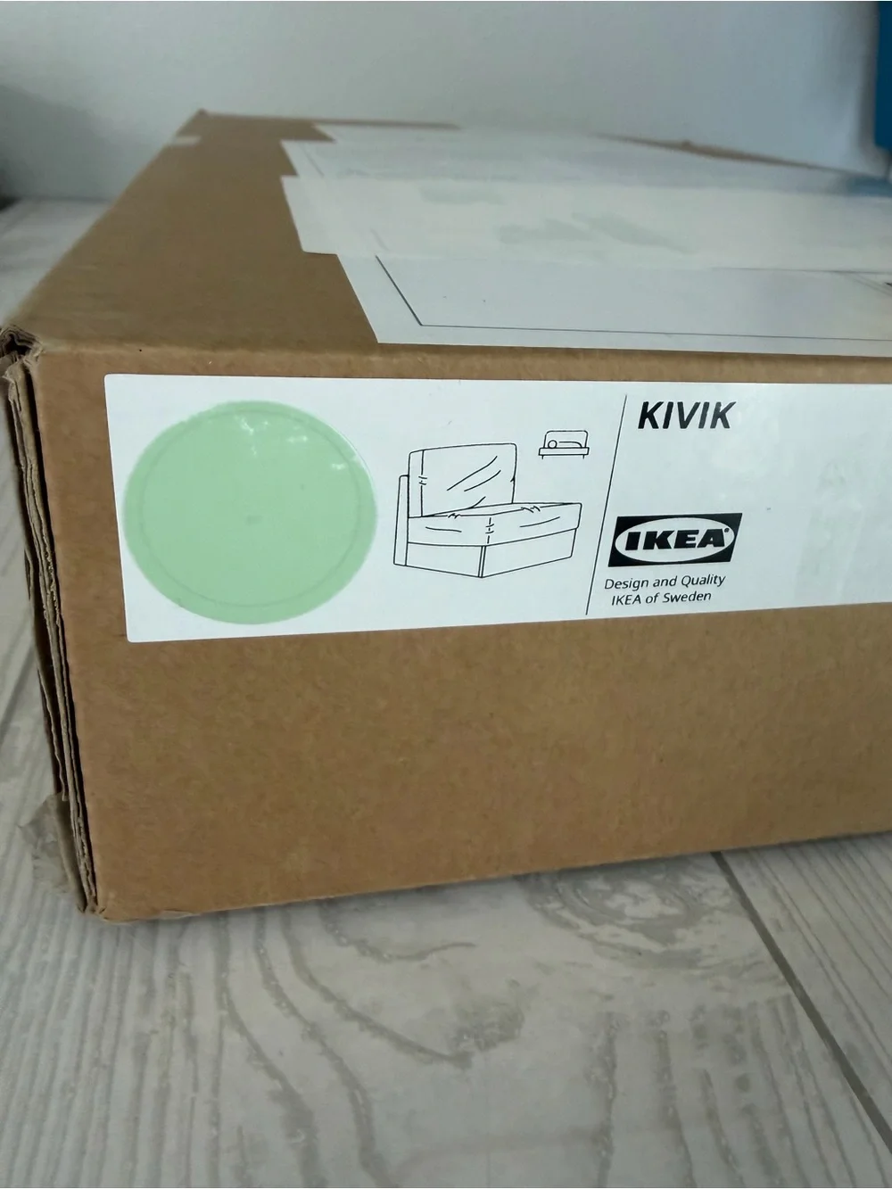 IKEA KIVIK Cover NEW 1-Seat Sleeper Sofa Gunnared Light Green 305.576.91