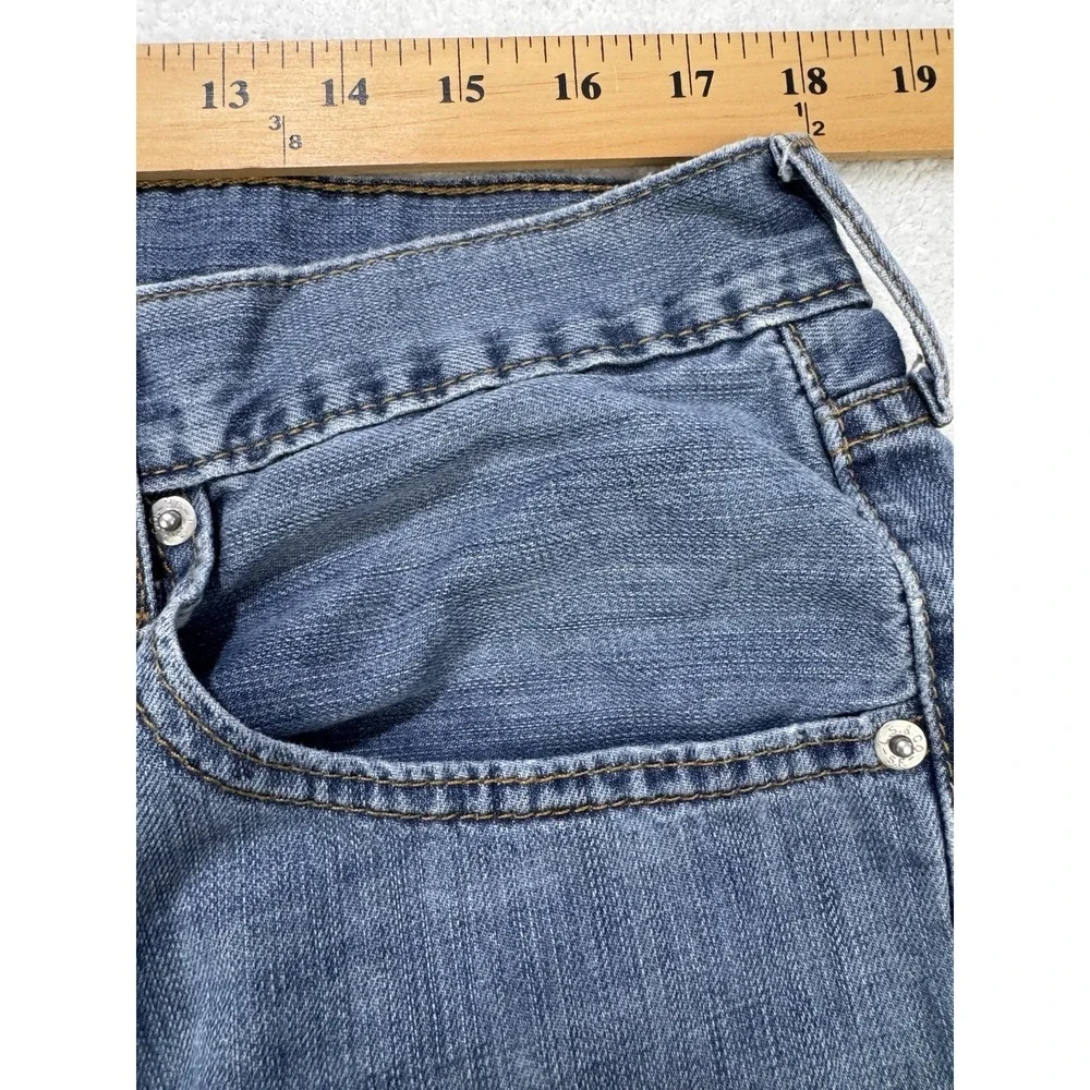 Levis 527 Jeans Men 36x32 Blue Slim Boot Distressed Whisker Denim Cowboy Western