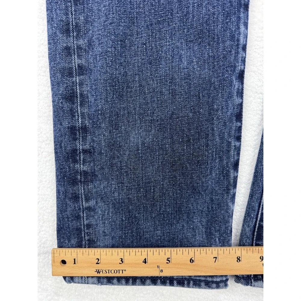 Levis 513 Jeans Men 34x30 Blue Slim Straight Stretch Whisker Distress Denim