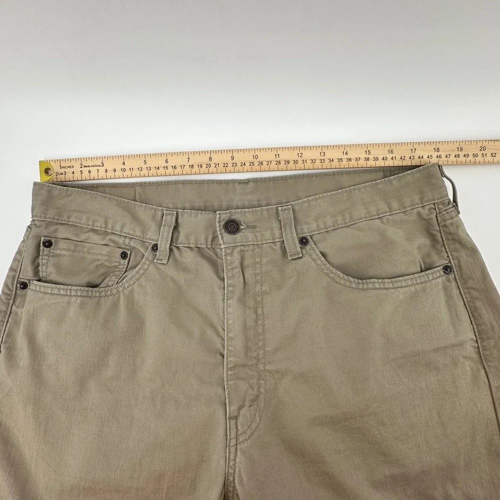 Levis 505 Regular Fit Straight Leg Khaki Tan Pants Mens 36x32 00505-0718 Cotton