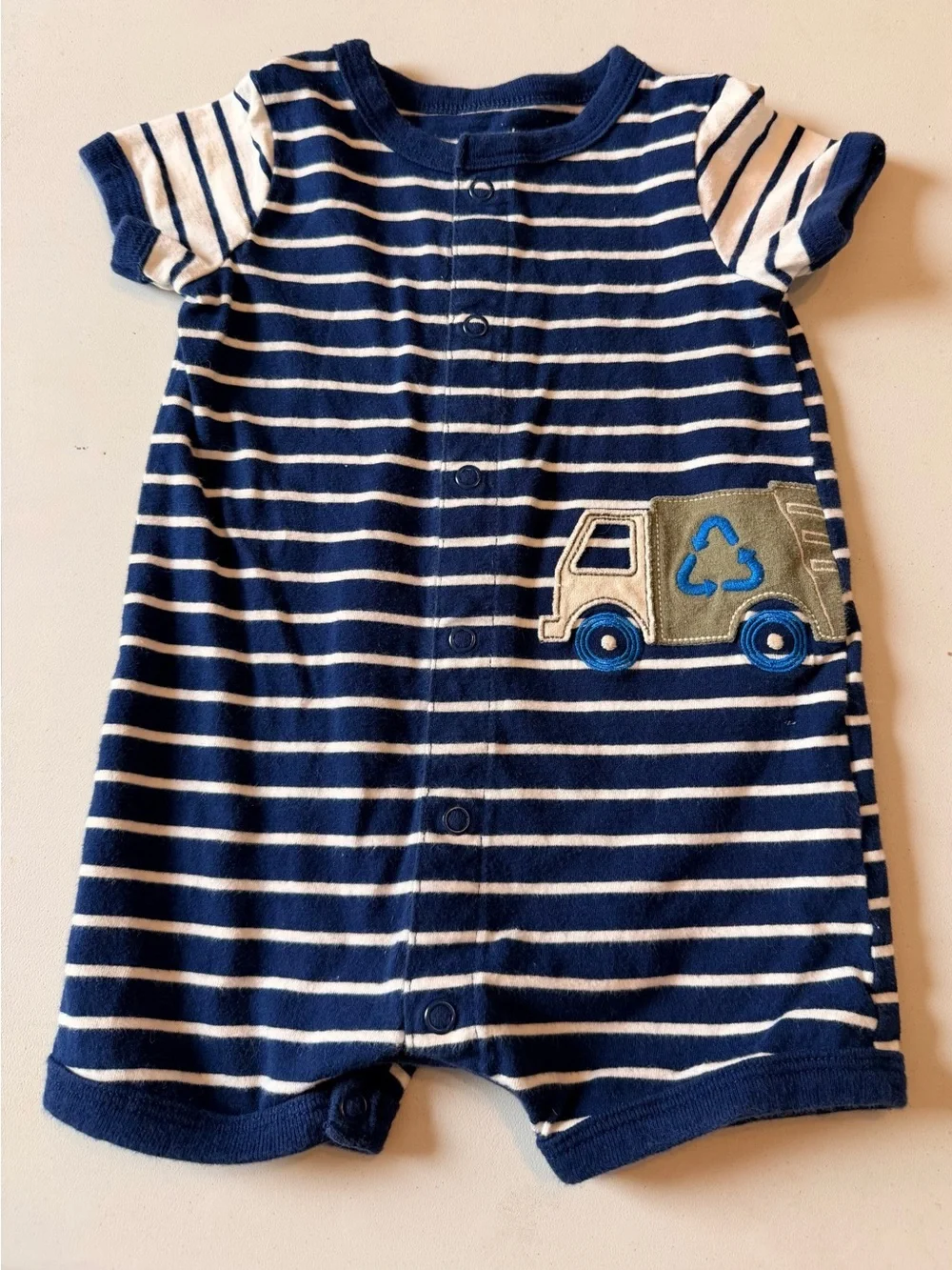 Carter's 6 Months Short Sleeve Romper with Recycling Garbage Truck