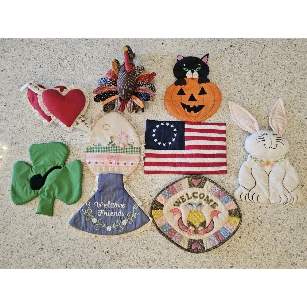 Vintage Whisk Broom Covers Holiday Calendar Handmade Kitchen Decor 9