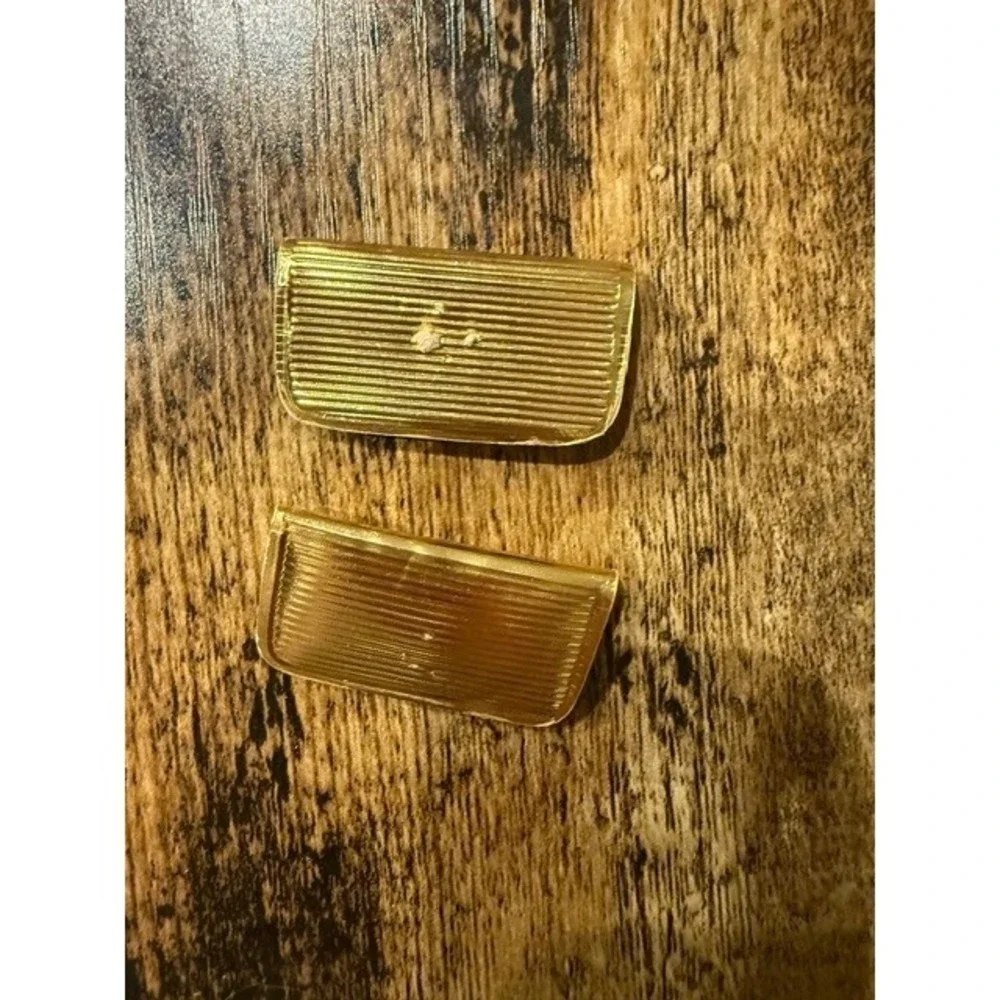 Vintage Gold Tone Ribbed Barbie fashion doll purse clutch lot of 2 pearl closure