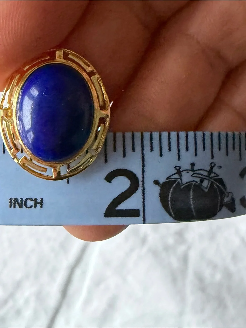 14K Gold Deep Blue Lapis Lazuli - Statement Ring