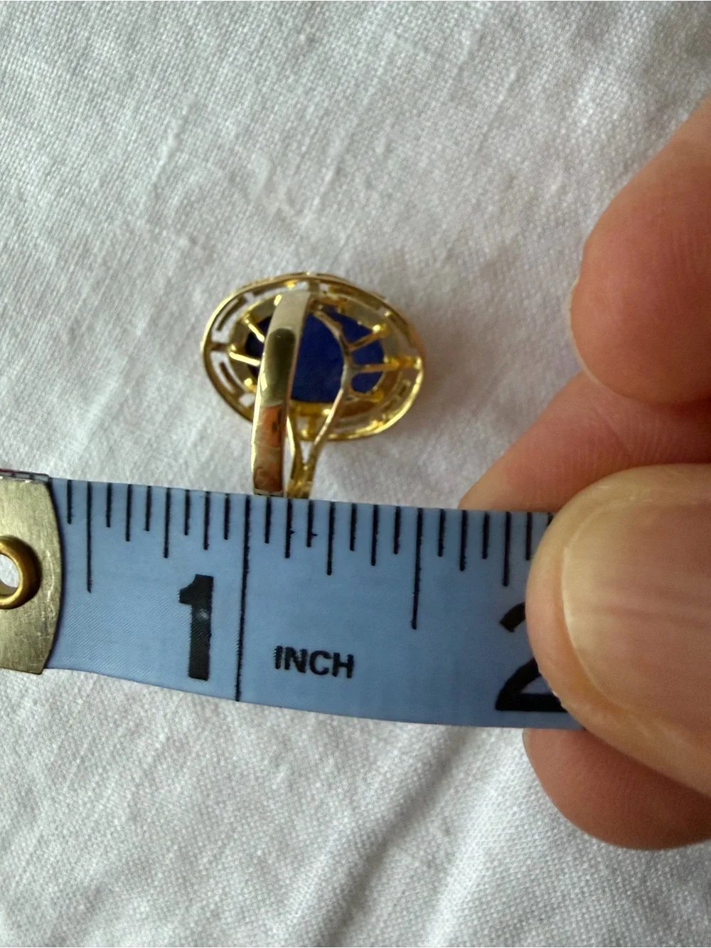 14K Gold Deep Blue Lapis Lazuli - Statement Ring