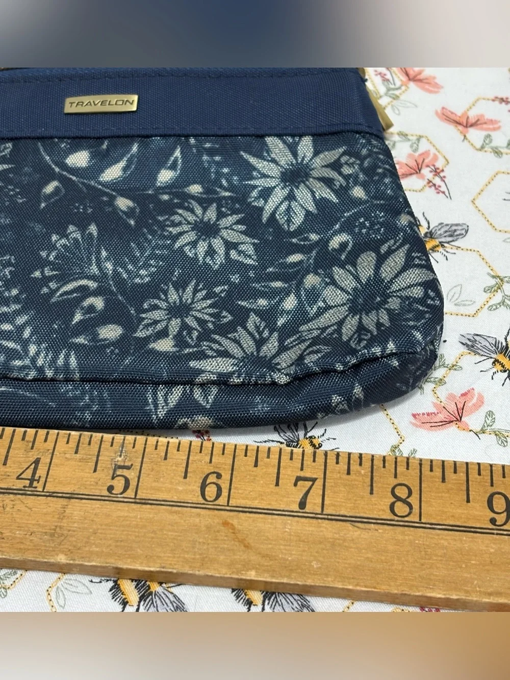 Travelon Navy Floral Wristlet Clutch