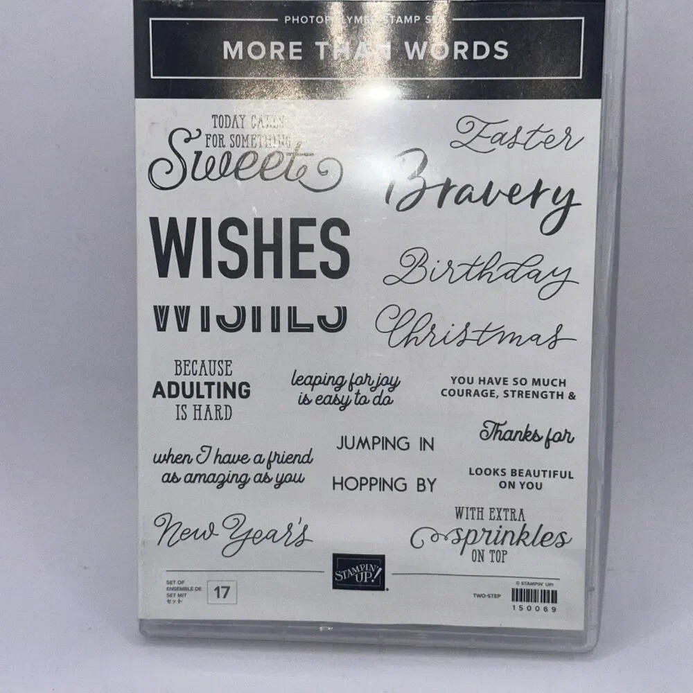 MORE THAN WORDS - Photopolymer STAMPIN' UP RUBBER STAMP SET 150069 sentiments
