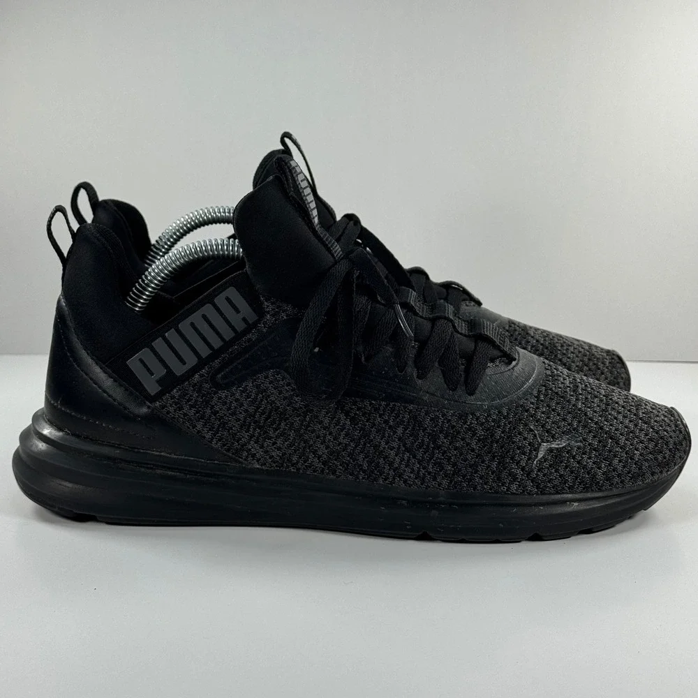 Puma Enzo Weave Mens Black Grey Running Training Shoes‎ Sneakers 191487-01