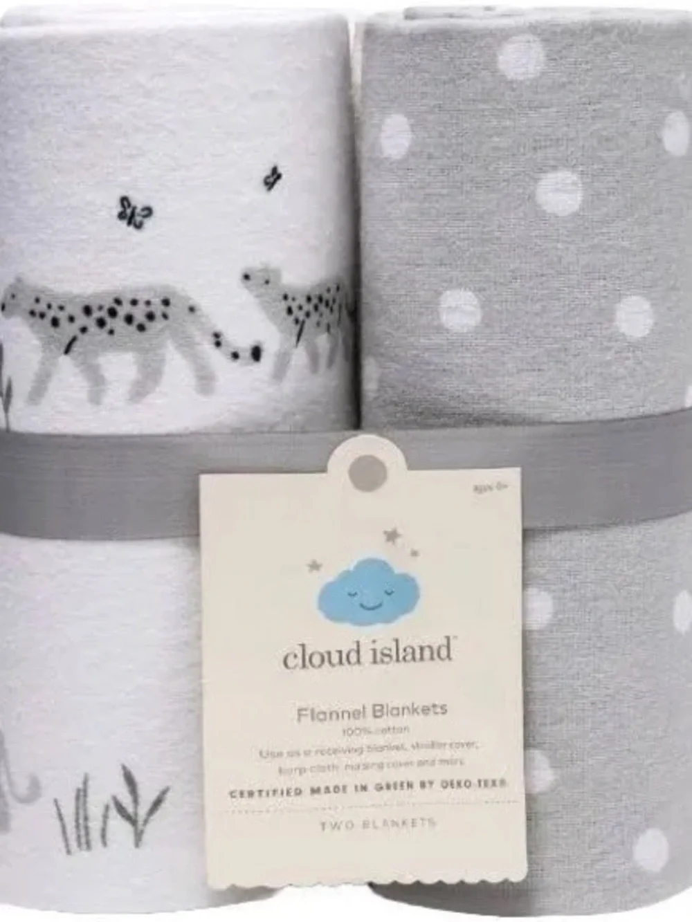 Cloud Island Flannel Blanket Larger Size Two by Two Animals