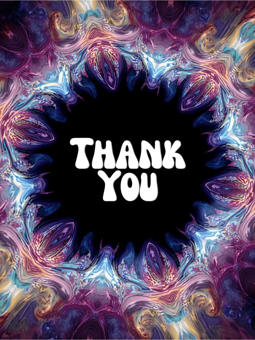 Large Size Psychedelic Thank You Cards (20ct) 4x5
