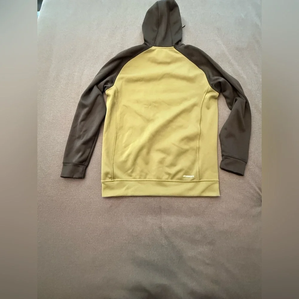 Adidas Men's Olive and Black Climawarm Hoodie