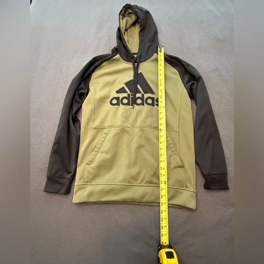 Adidas Men's Olive and Black Climawarm Hoodie