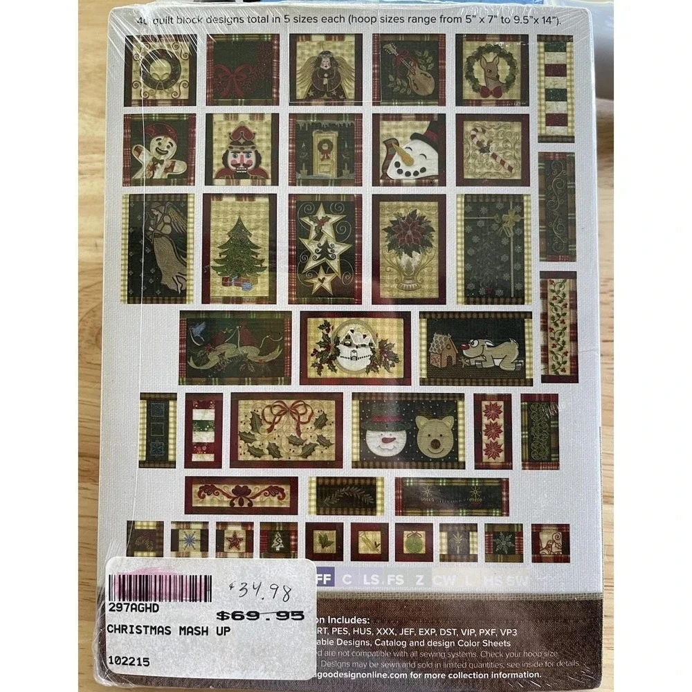 Anita‎ Goodesign Christmas Mash-Up Embroidery Machine CD NEW 297AGHD