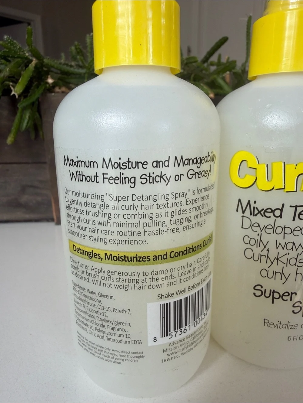 2 Curly kids Super Detangling Spray - Yellow Bottle