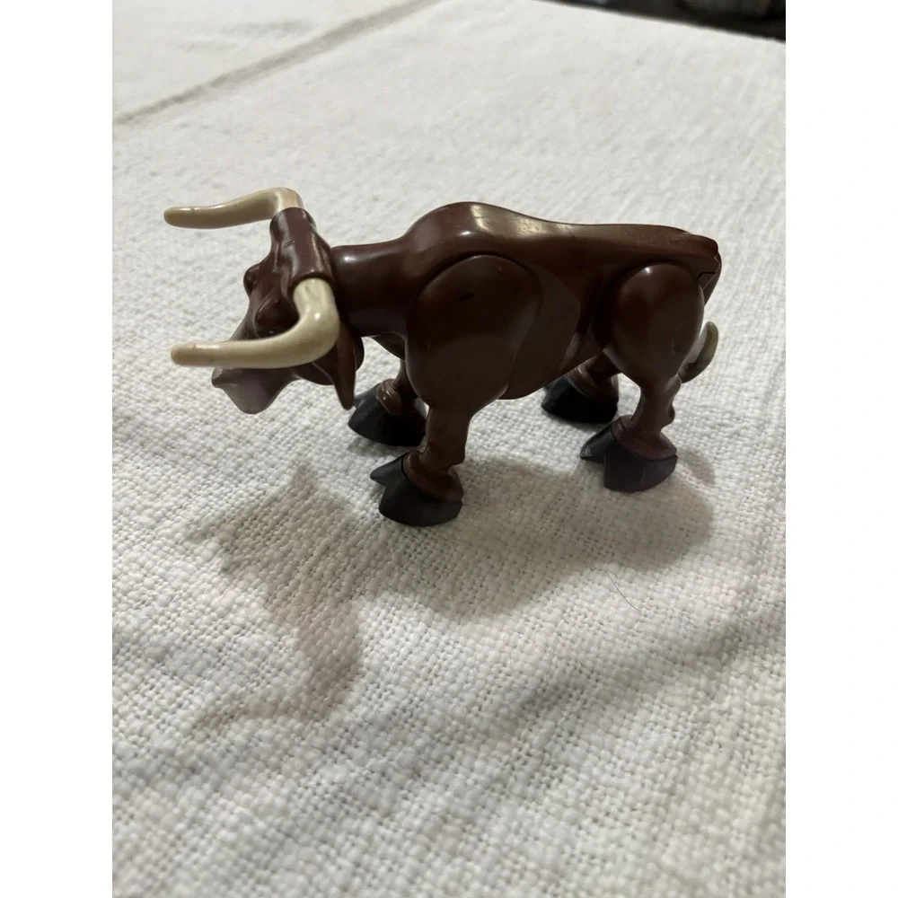 Fisher Price Husky Helpers Longhorn Steer Cow Bull Farm Animal‎ Figure VTG 1980