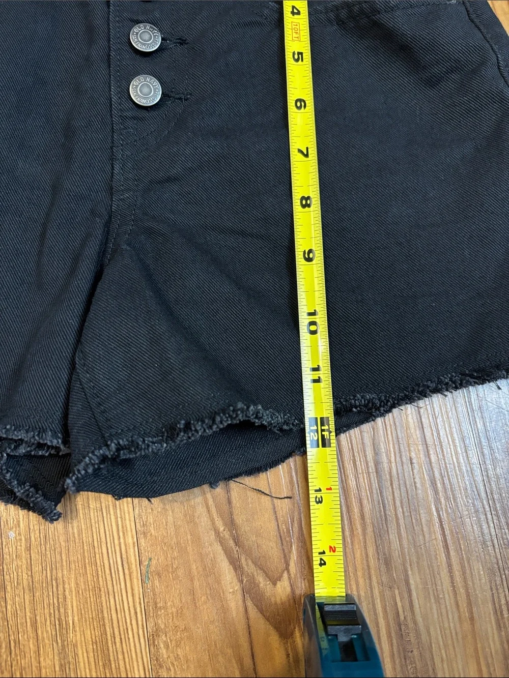 Old Navy Black Button-Front High-Rise Denim Shorts