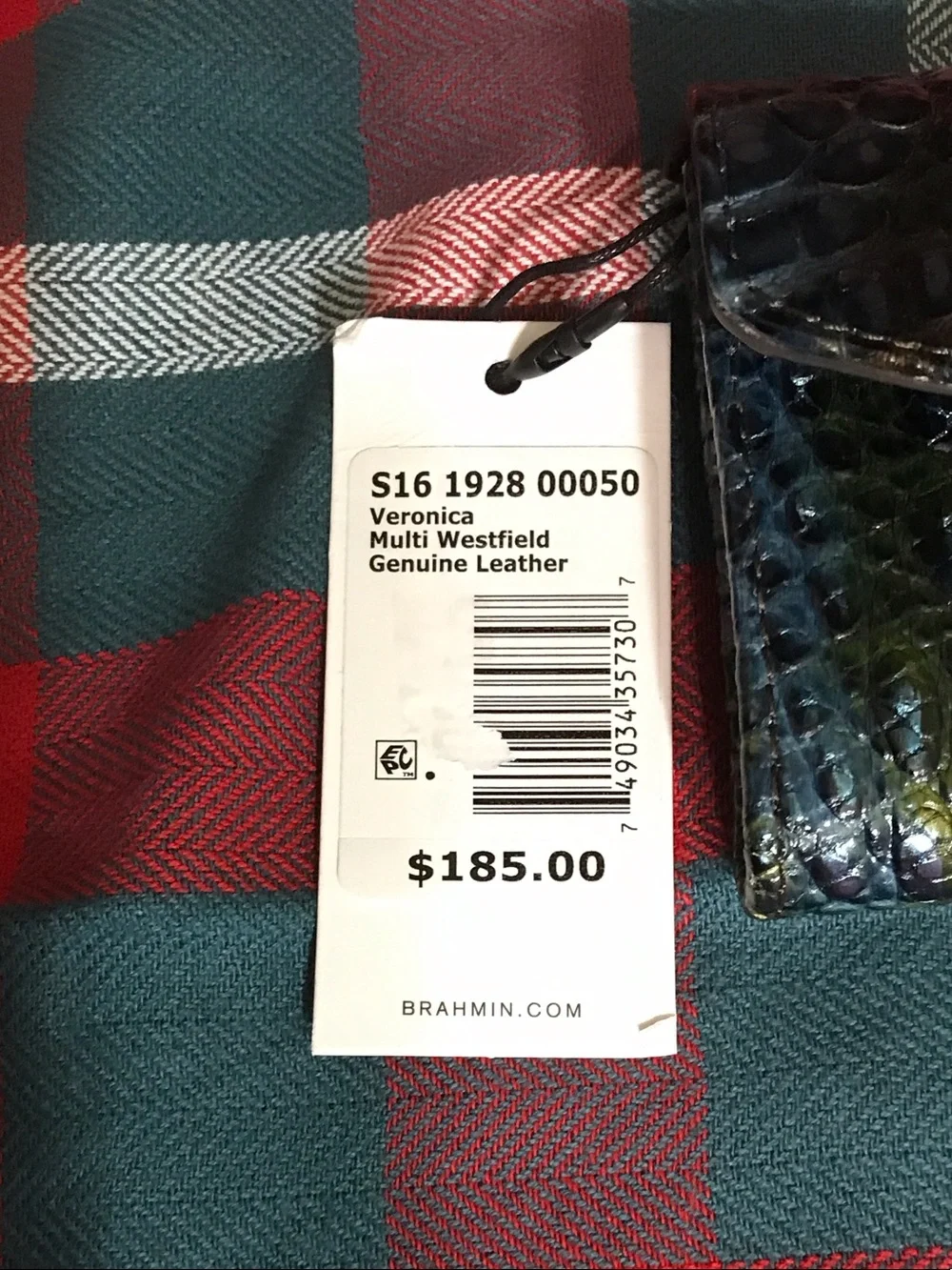Brahmin croc embossed
