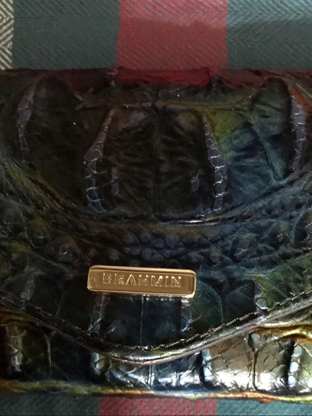 Brahmin croc embossed
